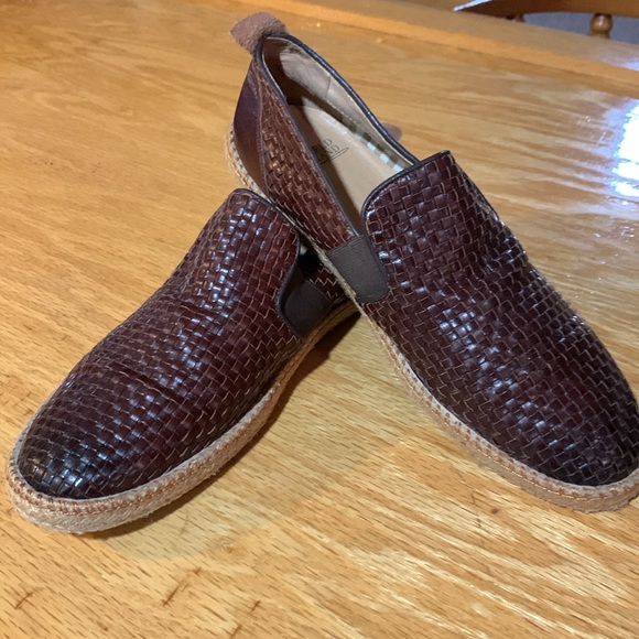 BEAUTIFUL WARFIELD & GRAND ESPADRILLES SZ 9.5 LEATHER UPPER & LINING ARBOR BROWN - Picture 4 of 7